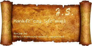 Hankóczy Sámuel névjegykártya